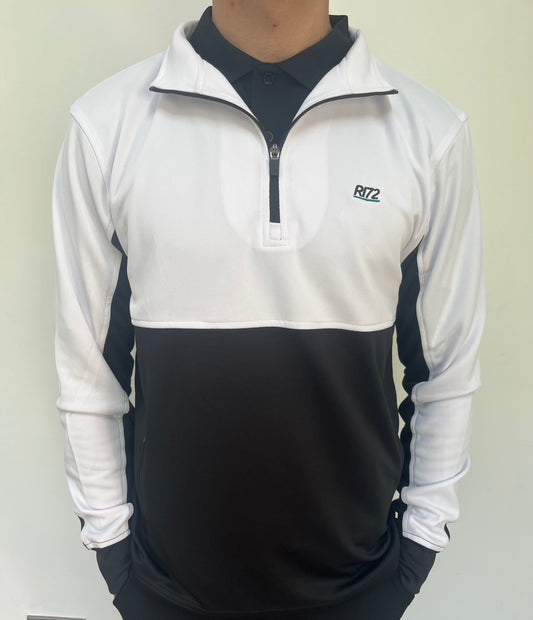 Breathable , Black & white 1/4 zip